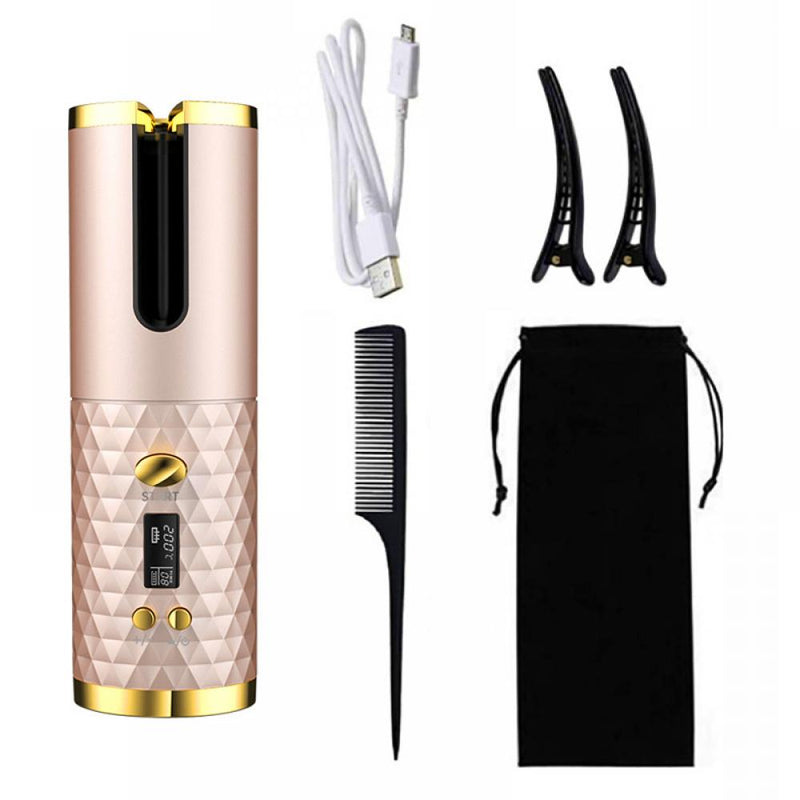 Wireless Auto Rotat Ceramic Hair Curler USB Rechargeable Portable Auto Curler LED Display Temperature Magic Curler Dropshipping