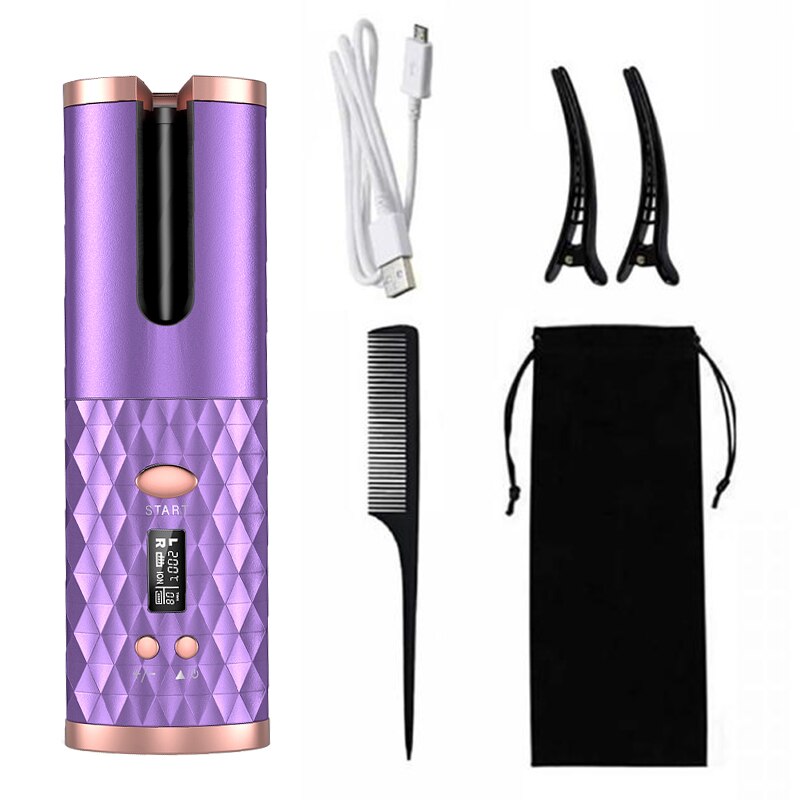 Wireless Auto Rotat Ceramic Hair Curler USB Rechargeable Portable Auto Curler LED Display Temperature Magic Curler Dropshipping