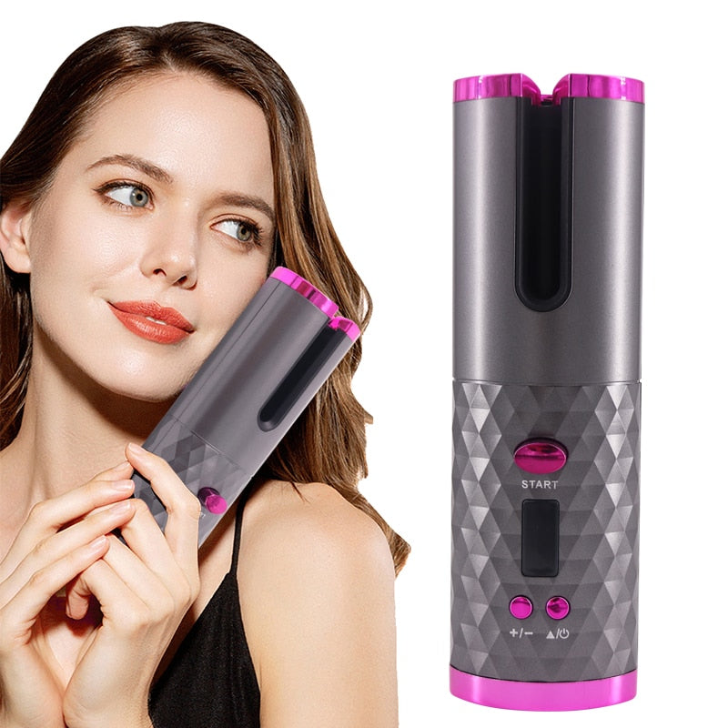 Wireless Auto Rotat Ceramic Hair Curler USB Rechargeable Portable Auto Curler LED Display Temperature Magic Curler Dropshipping