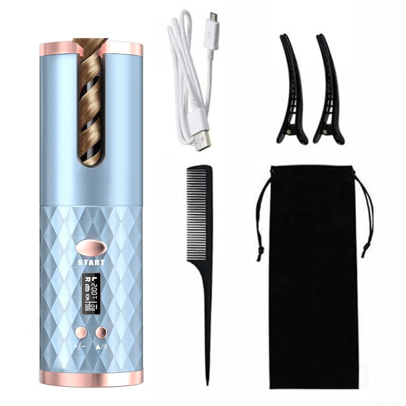 Wireless Auto Rotat Ceramic Hair Curler USB Rechargeable Portable Auto Curler LED Display Temperature Magic Curler Dropshipping